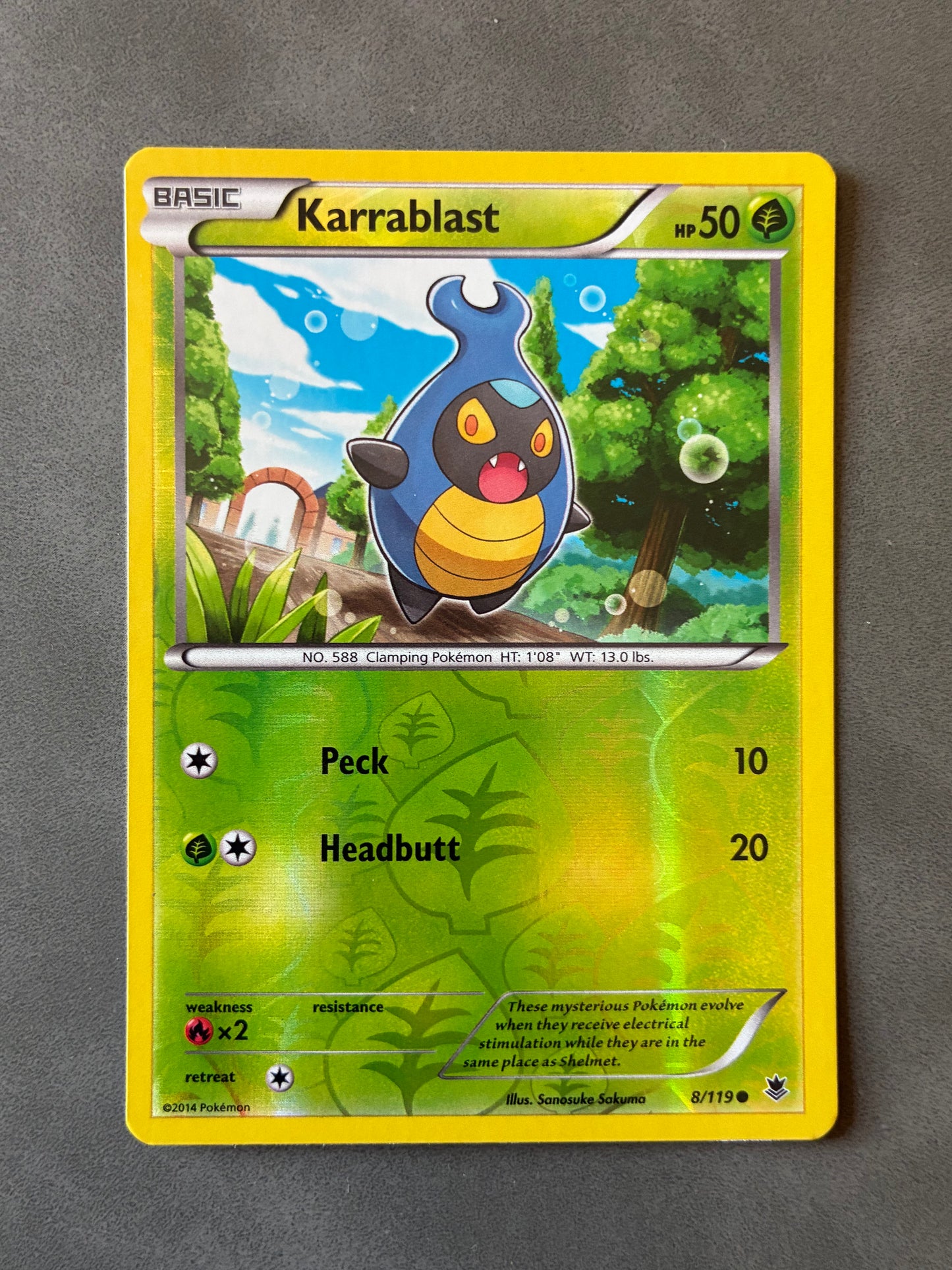 2014 POKEMON TCG - KARRABLAST 8/119 HOLO