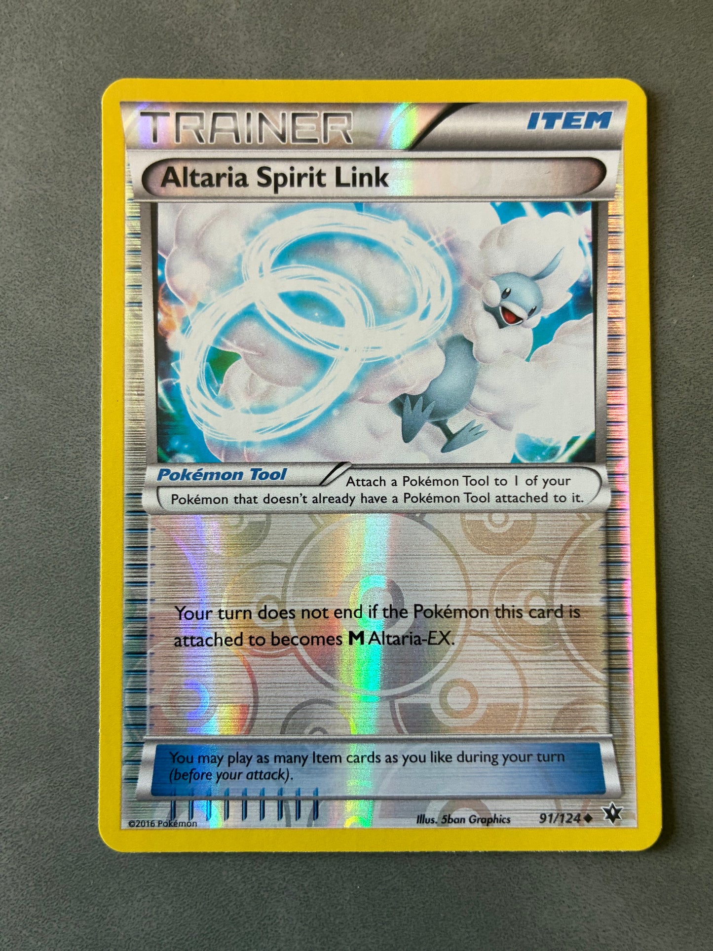 2016 POKEMON TCG - ALTARIA SPIRIT LINK 91/124 HOLO TRAINER ITEM