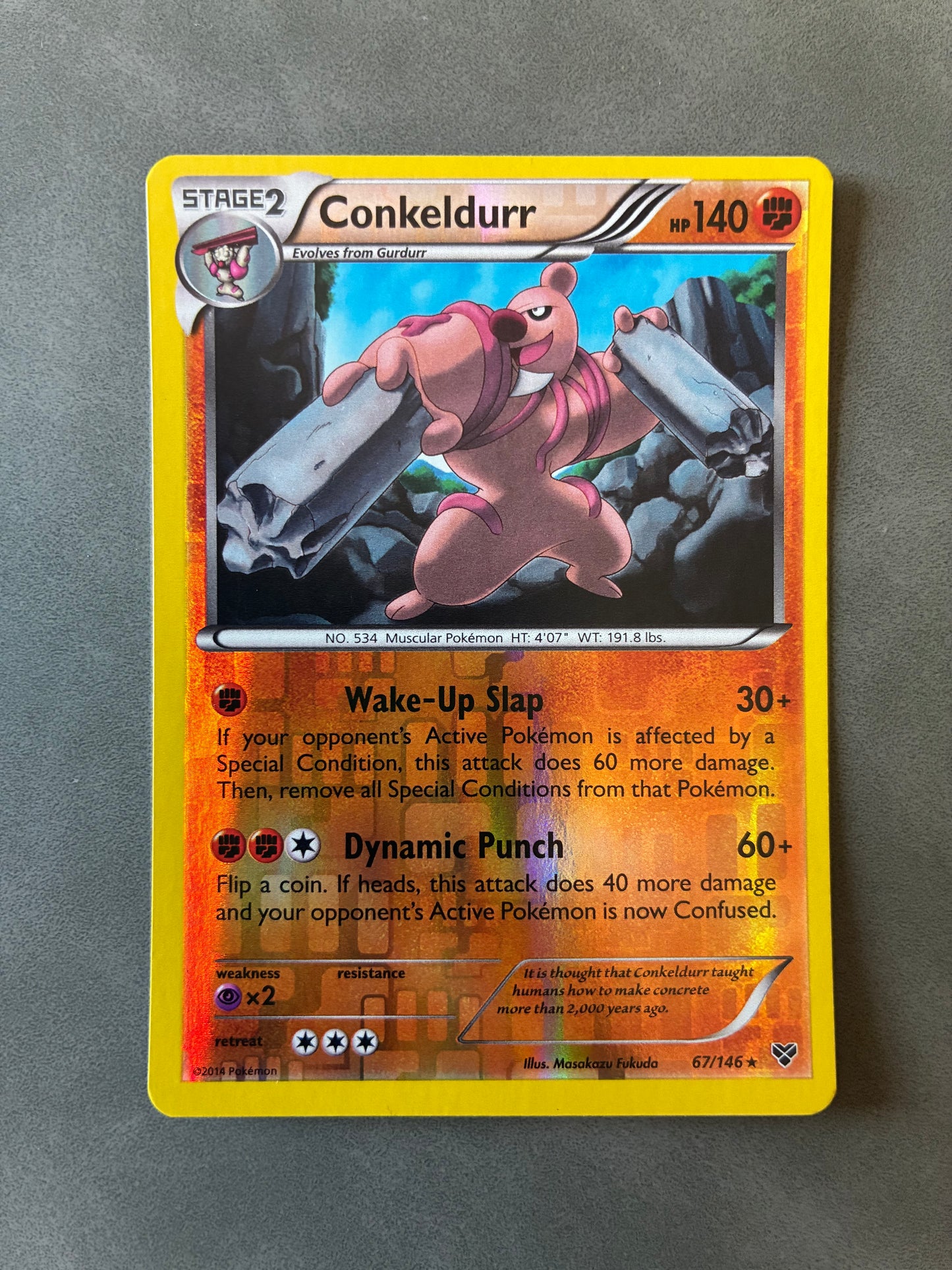 2014 POKEMON TCG CONKELDURR 67/146 HOLO