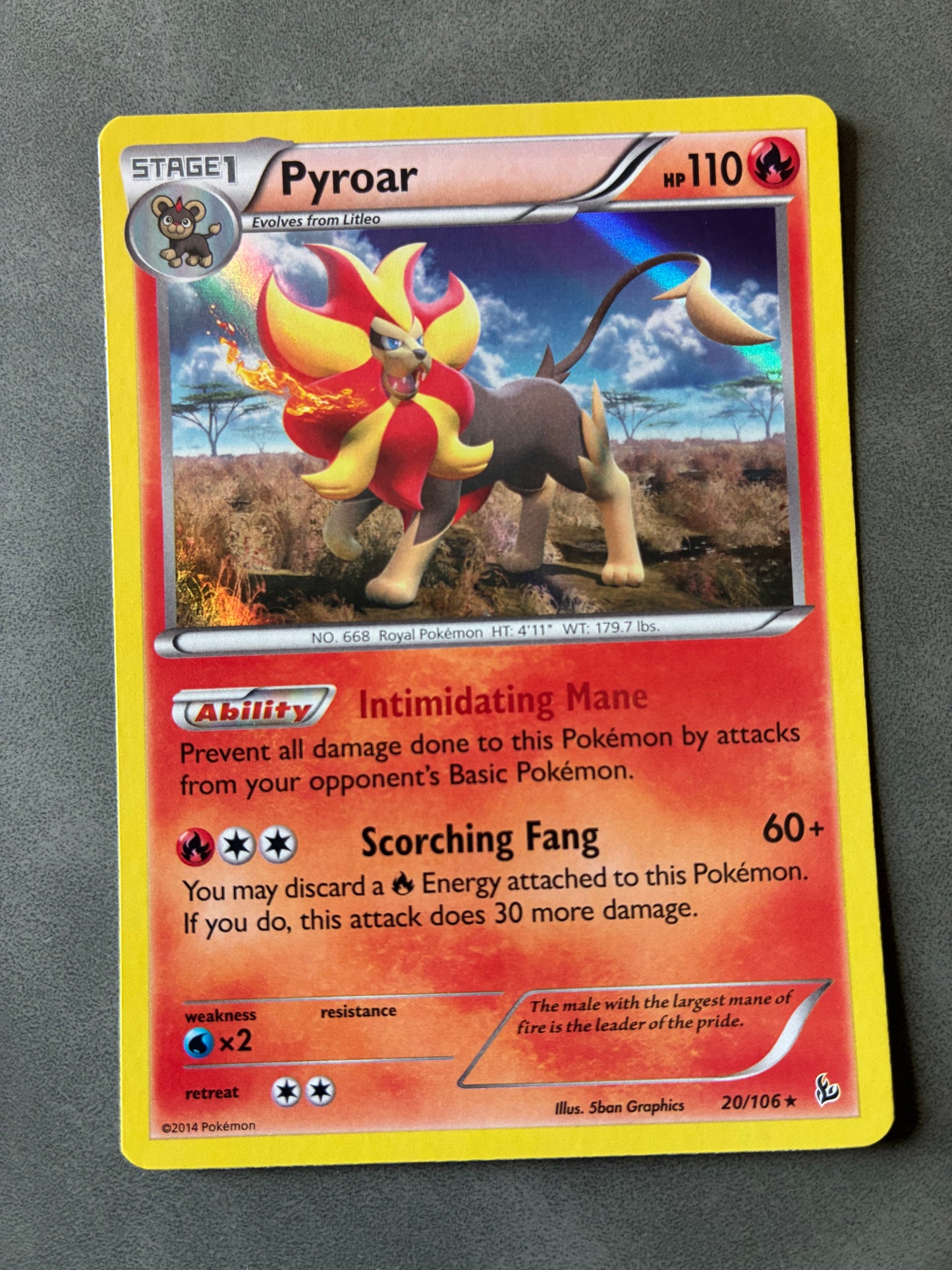 2014 POKEMON TCG PYROAR 20/106 HOLO