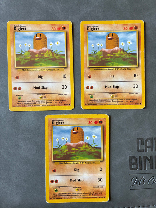 (SET OF 3) 1999 POKEMON TCG - DIGLETT 47/102