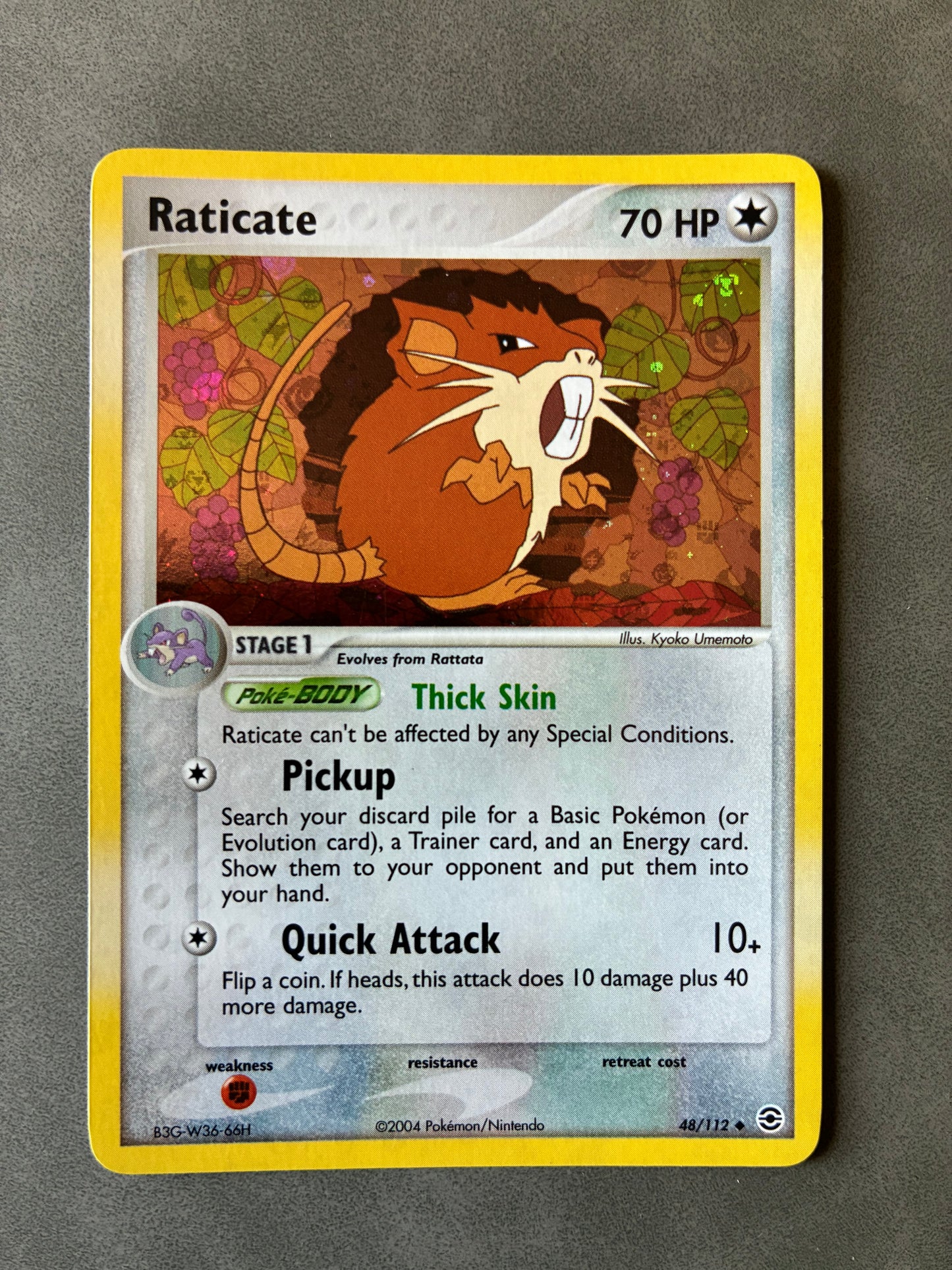 2004 POKEMON TCG RATICATE 48/112 HOLO