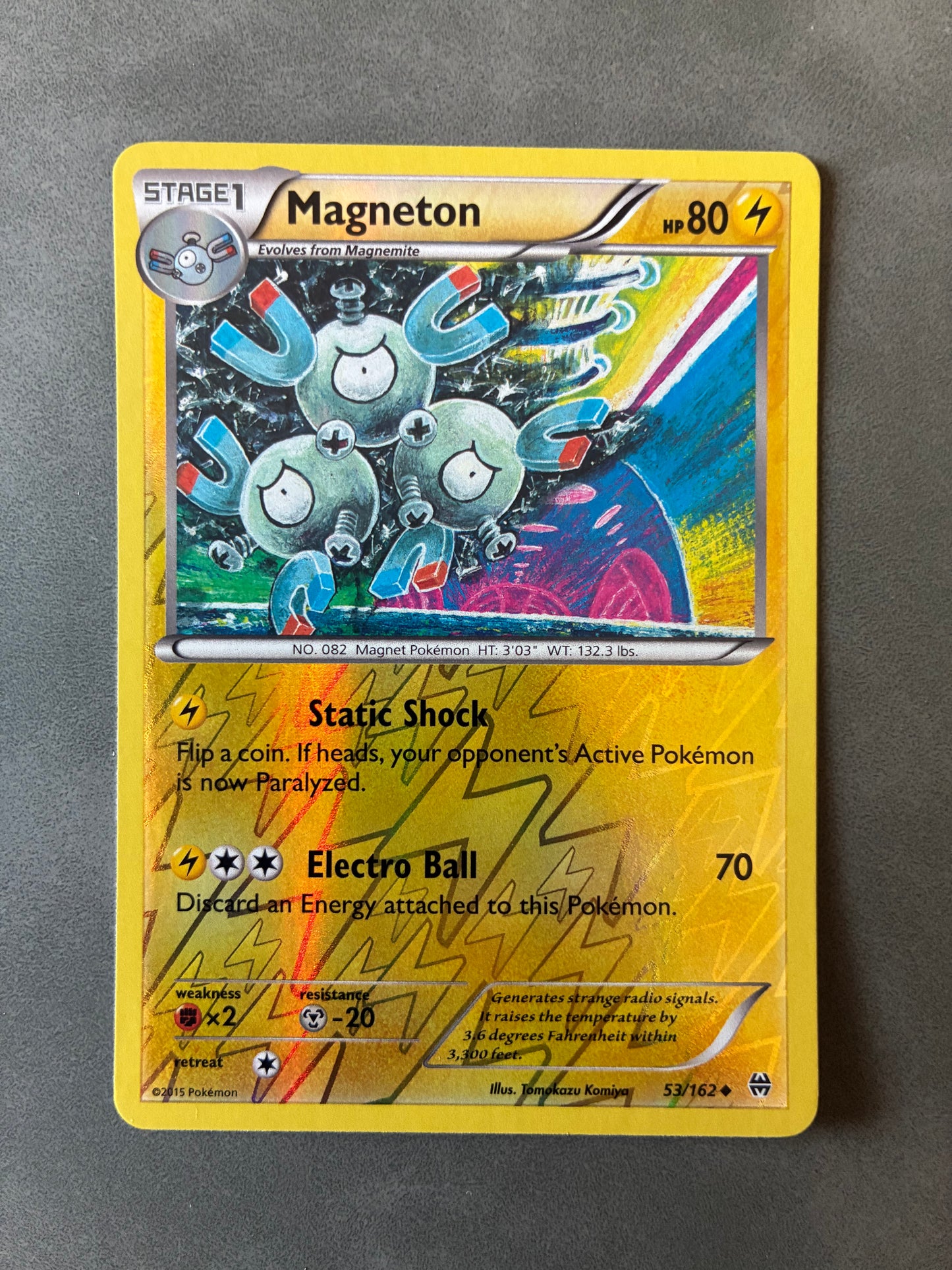 2015 POKEMON TCG MAGNETON 53/162 HOLO