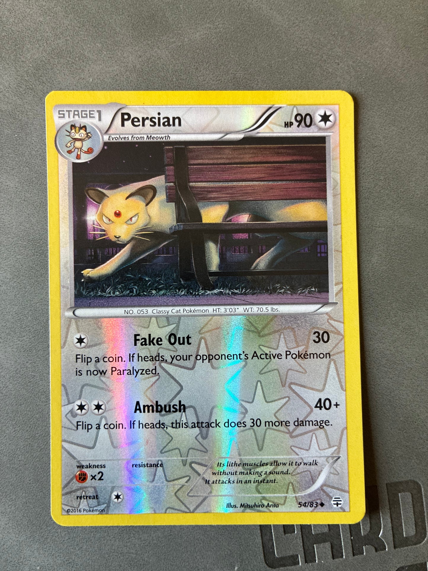 POKEMON TCG PERSIAN 54/83 HOLO 2016