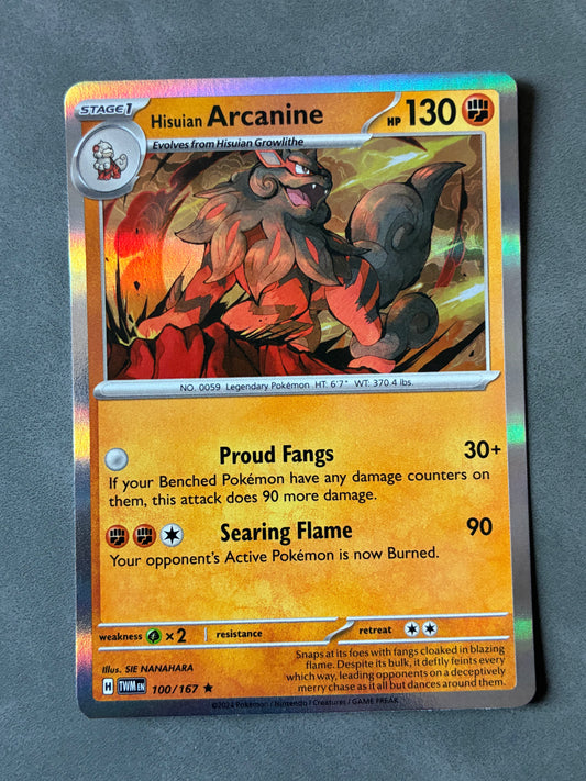 2024 POKEMON TCG HISUIAN ARCANINE 100/167 HOLO