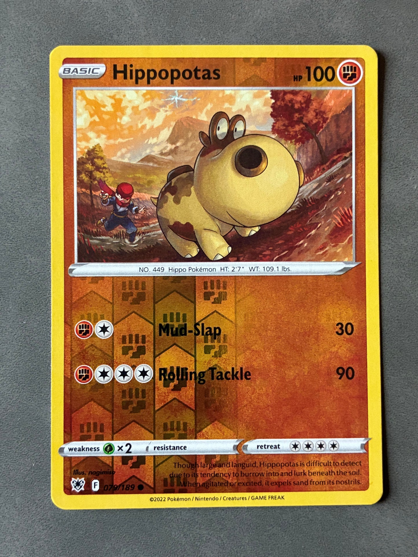 2022 POKEMON TCG - HIPPOPOTAS 079/189 HOLO