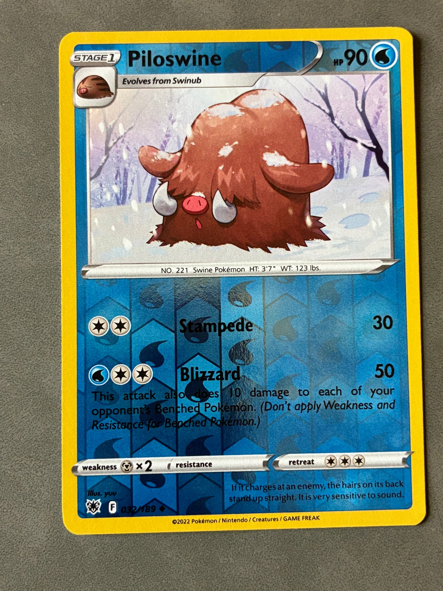 2022 POKEMON TCG - PILOSWINE 032/189 HOLO
