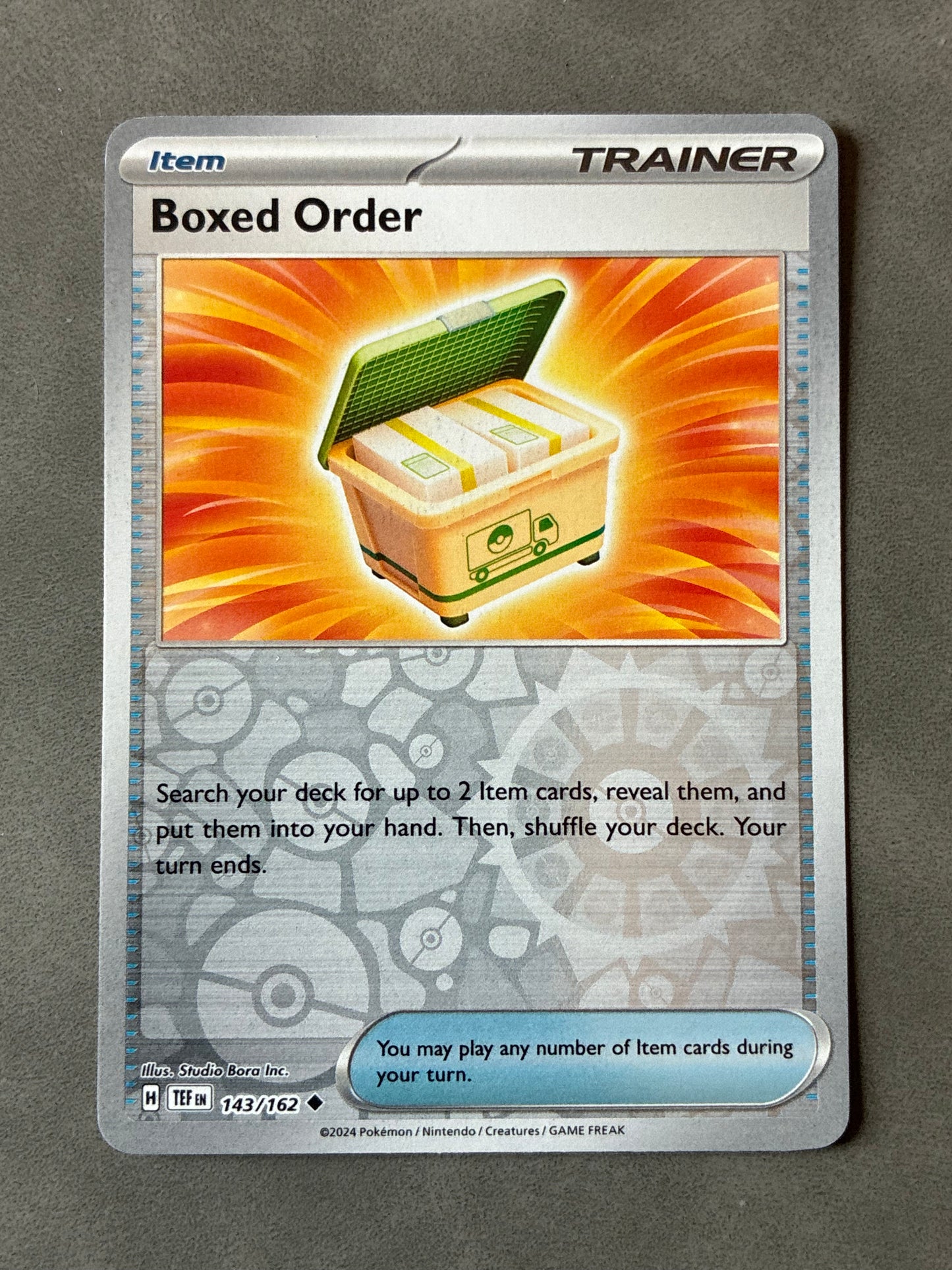 2024 POKEMON TCG - BOXED ORDER 143/162 HOLO TRAINER ITEM
