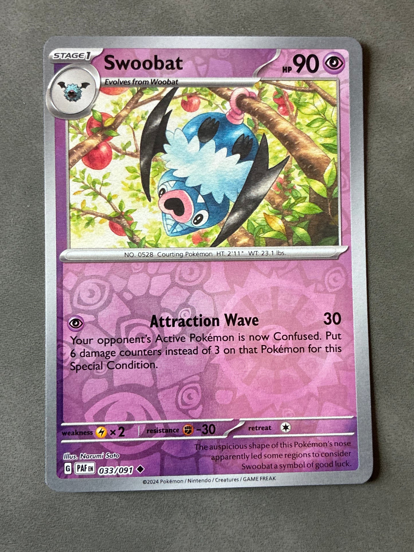 2024 POKEMON TCG - SWOOBAT 033/091 HOLO