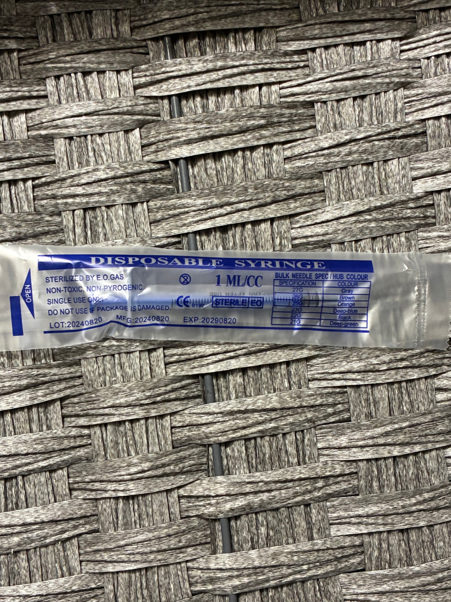 STERILE 1ML PLASTIC SYRING (SOLD BY EACH)