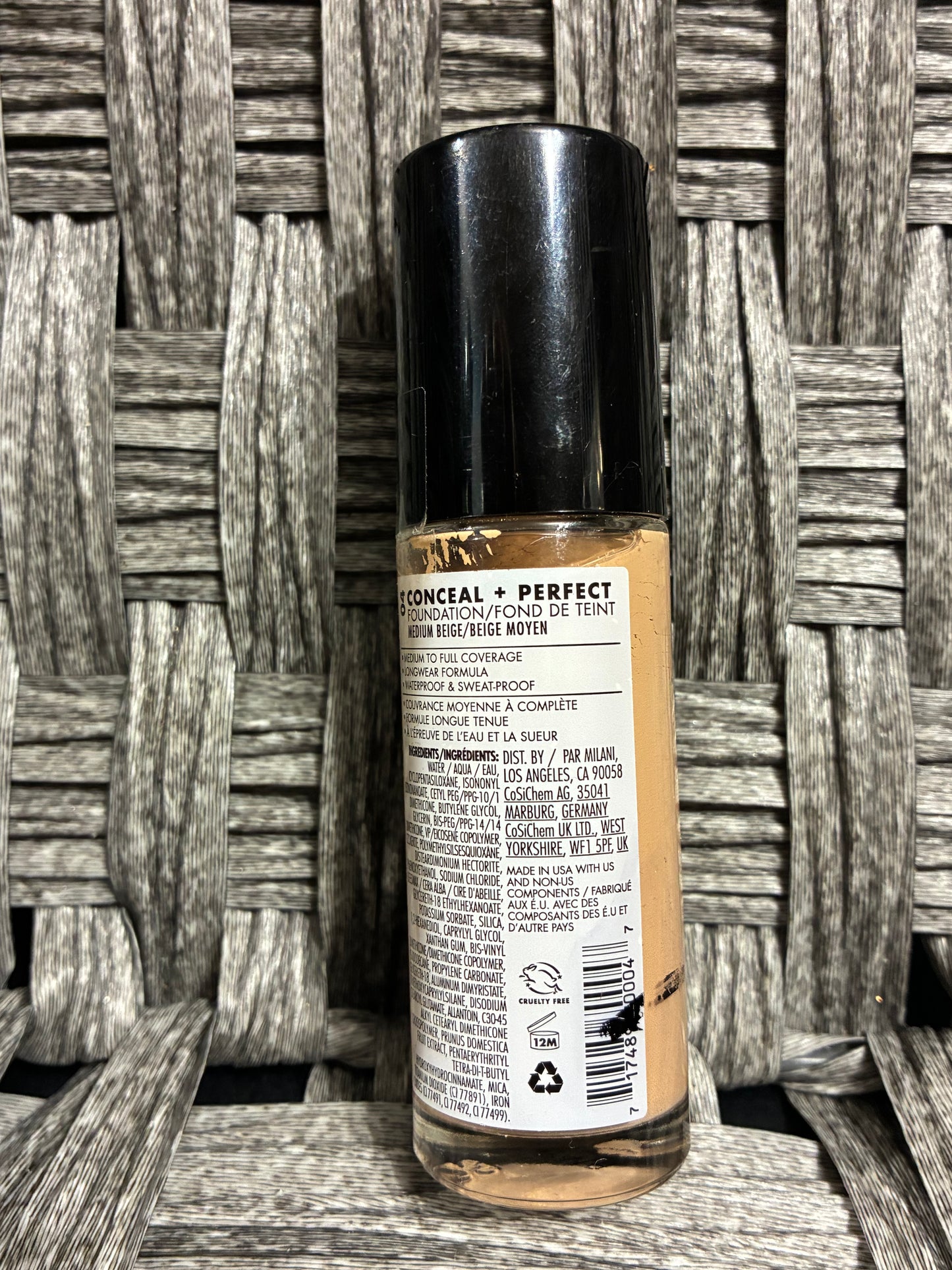 MILANI CONCEAL AND PERFECT LIQUID FOUNDATION AND CONCEALER - 04 MEDIUM BEIGE