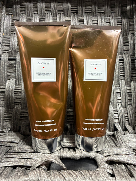 2 PACK - GLOW IT GRADUAL GLOW BODY LOTION - FAIR TO MEDIUM