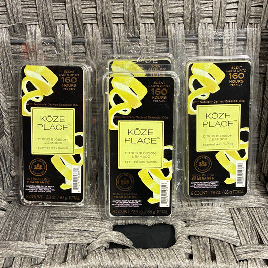 4 PACK - KOZE PLACE CITRUS BLOSSOM & BAMBOO SCENTED WAX MELTS