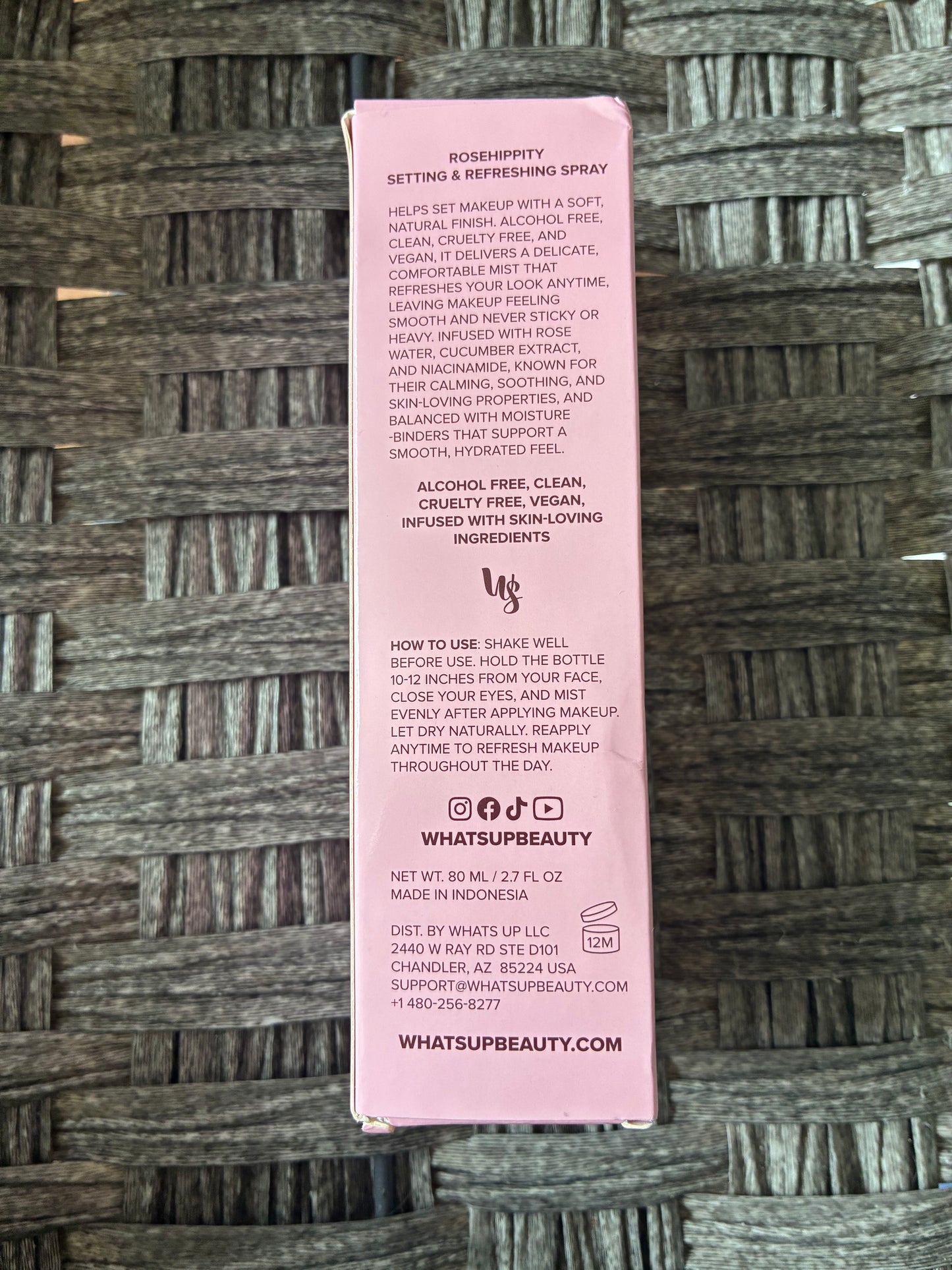 WHATS UP BEAUTY ROSEHIPPITY SETTING & REFRESHING SPRAY 80ML/2.7 FL OZ - NEW