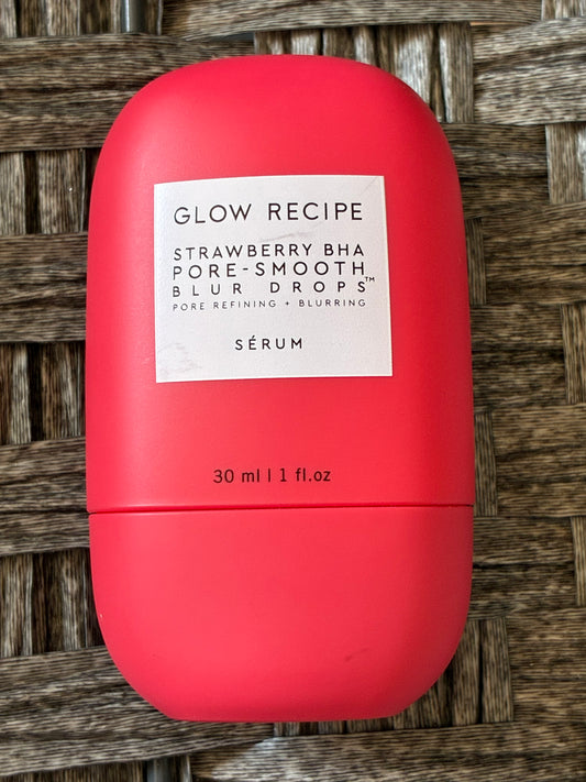 GLOW RECIPE STRAWBERRY BHA PORE-SMOOTH BLUR DROPS SERUM 30ML/1 FL OZ - NEW