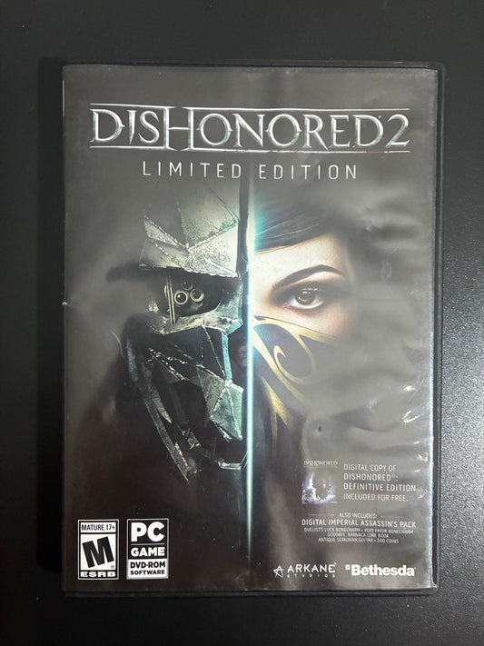 DISHONORED 2 LIMITED EDITION PC GAME - 1 DISC - PRE OWNED GOOD CONDITION