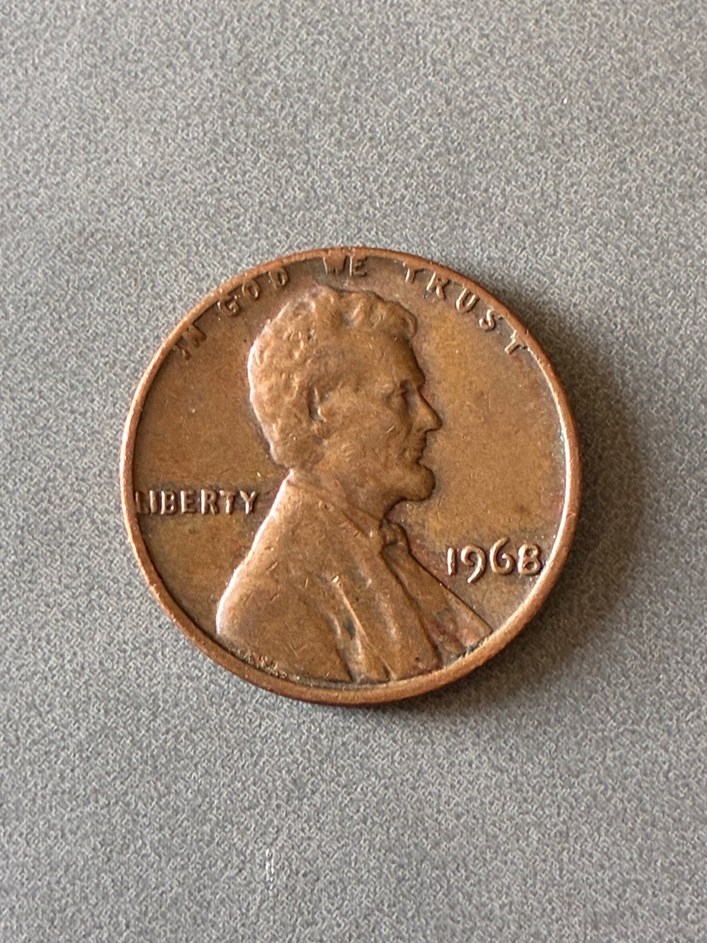 1968 PENNY NO MINT MARK OFF CENTER ERROR 95% COPPER