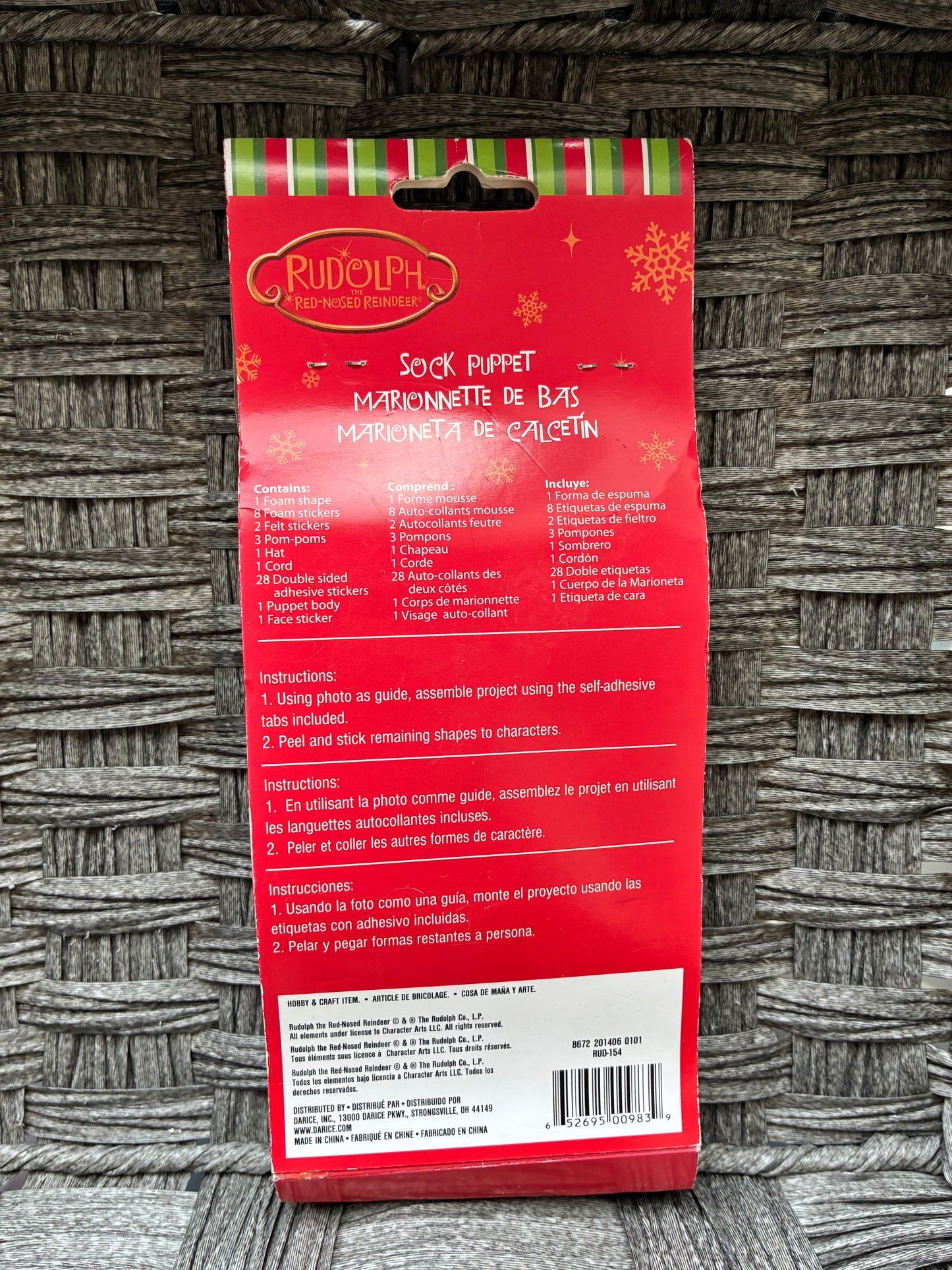 RUDOLPH THE RED-NOSED REINDEER SOCK PUPPET KIT