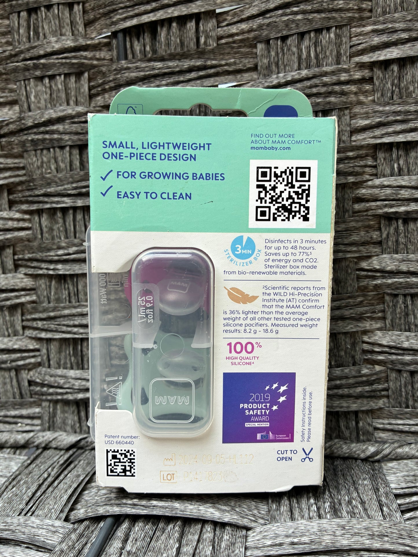 MAM COMFORT 3-12 MONTHS 2PK SILICONE PACIFIERS WITH CASE BPA FREE PINK GREEN