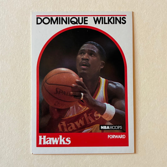 1989 NBA HOOPS TRADING CARD - DOMINIQUE WILKINS #130 (HAWKS) - ACCEPTABLE COND.