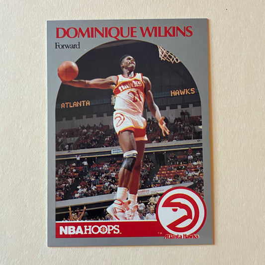 1990 NBA HOOPS TRADING CARD - DOMINIQUE WILKINS #36 (HAWKS) - GOOD COND.