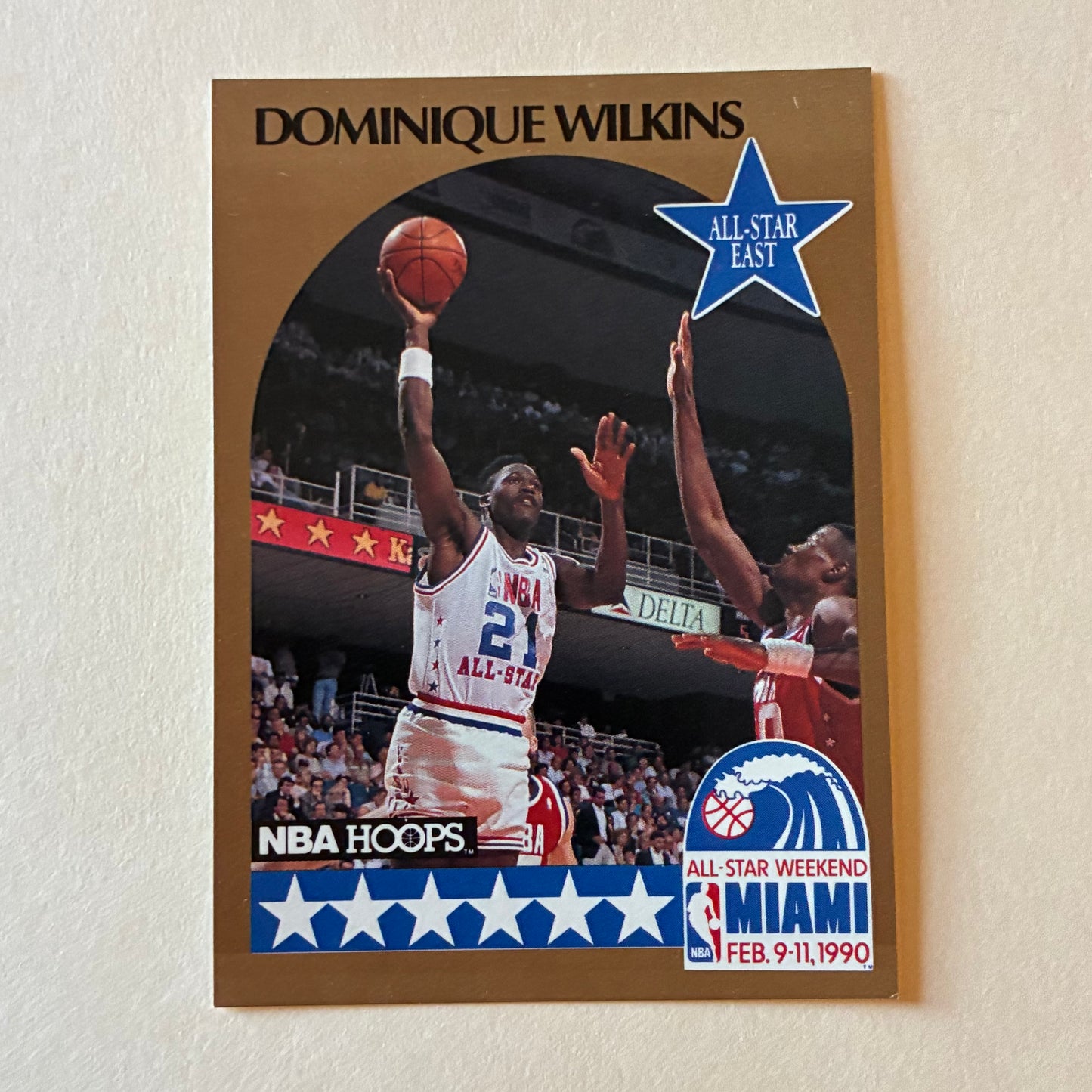1990 NBA HOOPS ALL STAR TRADING CARD - DOMINIQUE WILKINS #12 (HAWKS) - GOOD COND