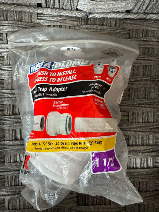 KEENY INSTA PLUMP 1 1/2" PUSH TO CONNECT TRAP ADAPTER 951PK