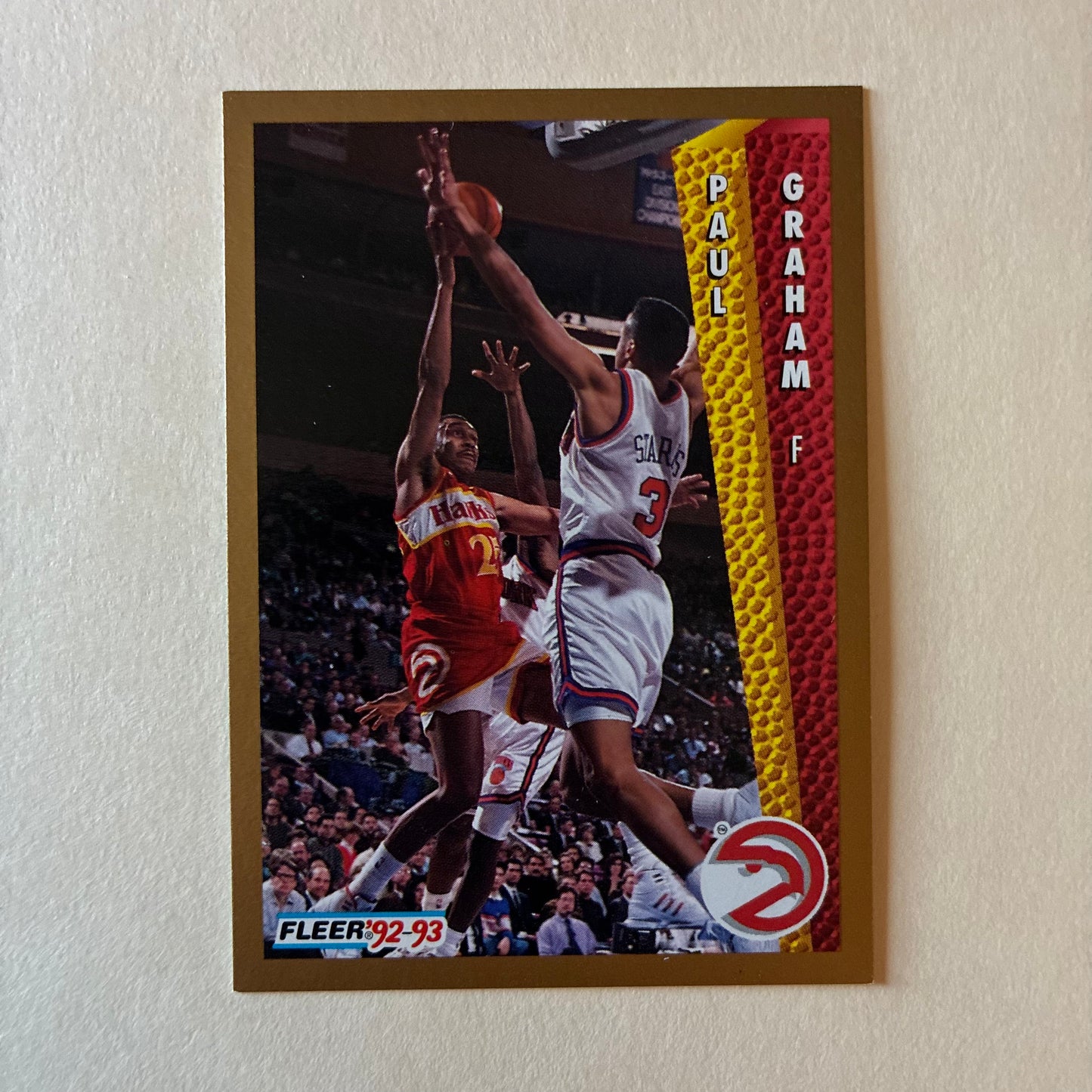 1992 FLEER TRADING CARD - PAUL GRAHAM #3 (HAWKS) - GOOD COND.
