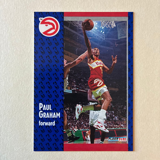 1992 FLEER TRADING CARD - PAUL GRAHAM #243 (HAWKS) - GOOD COND.