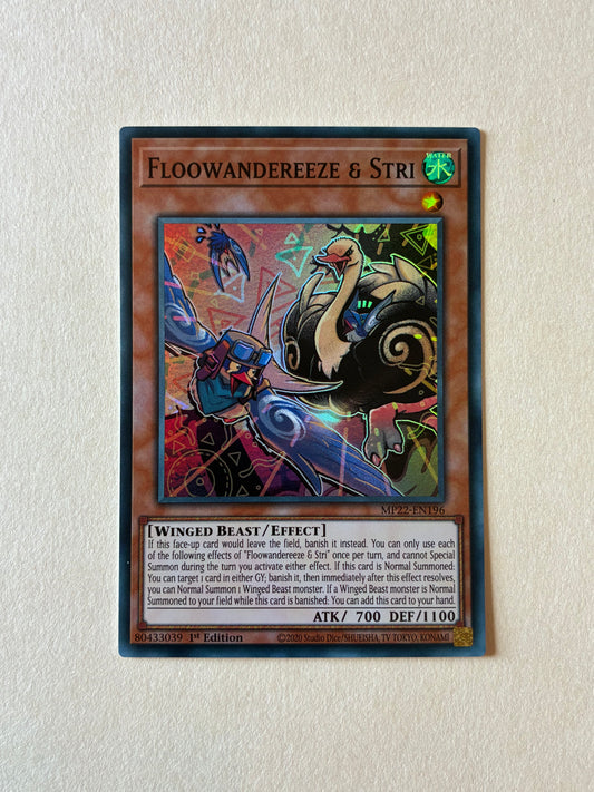 YU-GI-OH TCG - FLOOWANDEREEZE & STRI MP22-EN196 HOLO 1ST EDITION