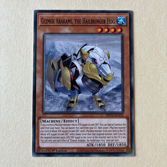 2020 YU-GI-OH! TCG - GIZMEK ARAKAMI, THE HAILBRINGER HOG(MP22-EN133) 1ST EDITION