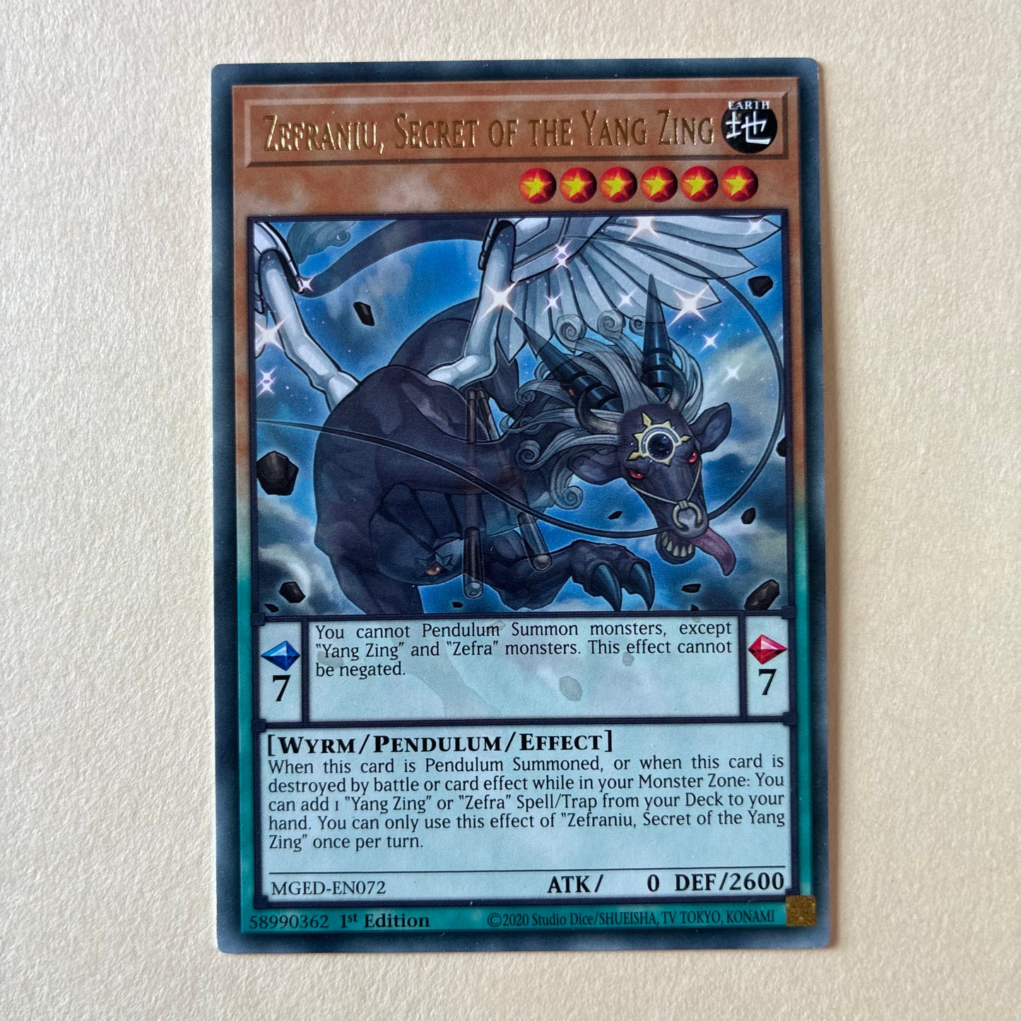 YU-GI-OH! TCG - ZEFRANIU, SECRET OF THE YANG ZING MGED-EN072 1ST EDITION