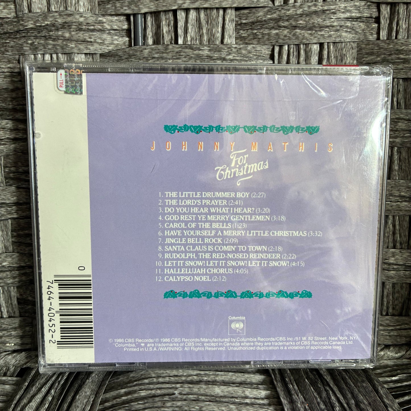 JOHNNY MATHIS - FOR CHRISTMAS - CD - SEALED