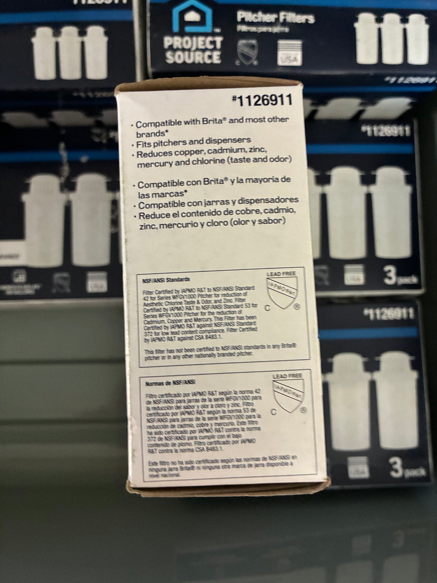 6X PACKS OF 3CT PROJECT SOURCE BRITA COMPATIBLE PITCHER FILTERS