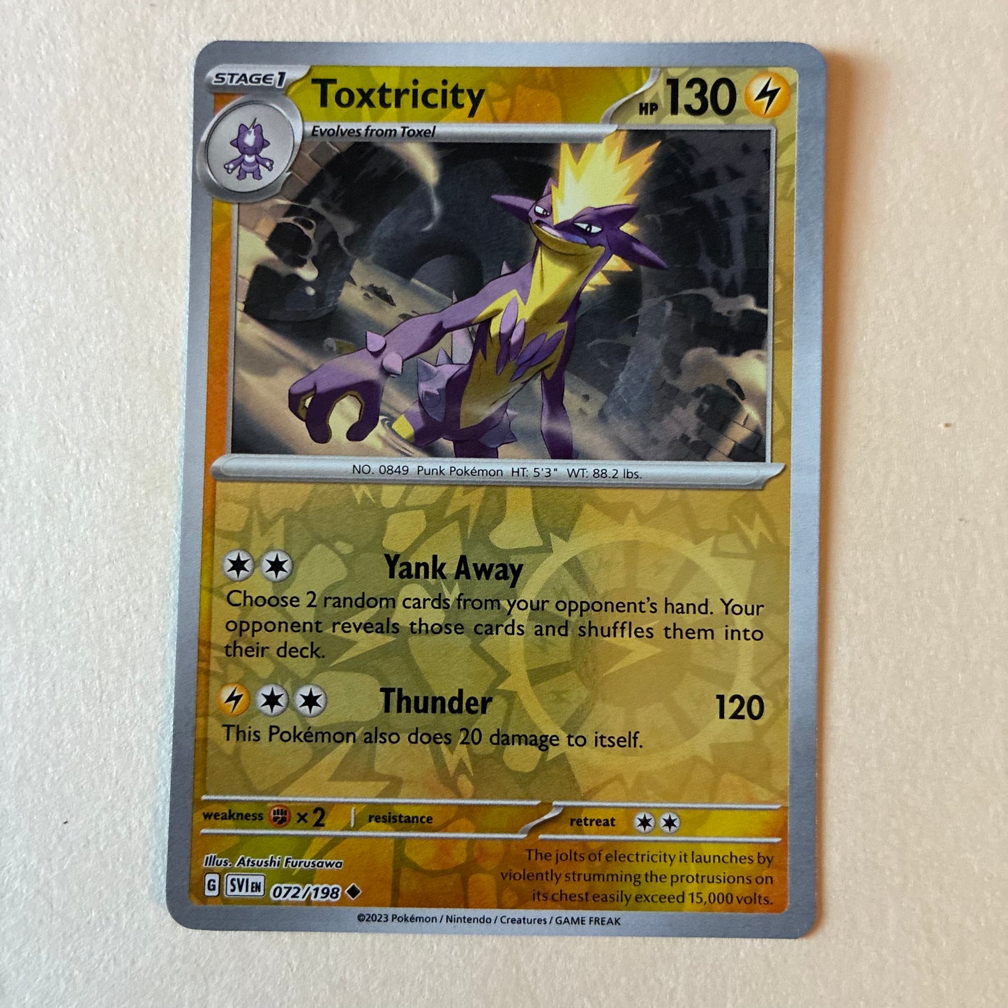 2023 POKEMON TCG SVI - TOXTRICITY 072/198 (REVERSE HOLO)