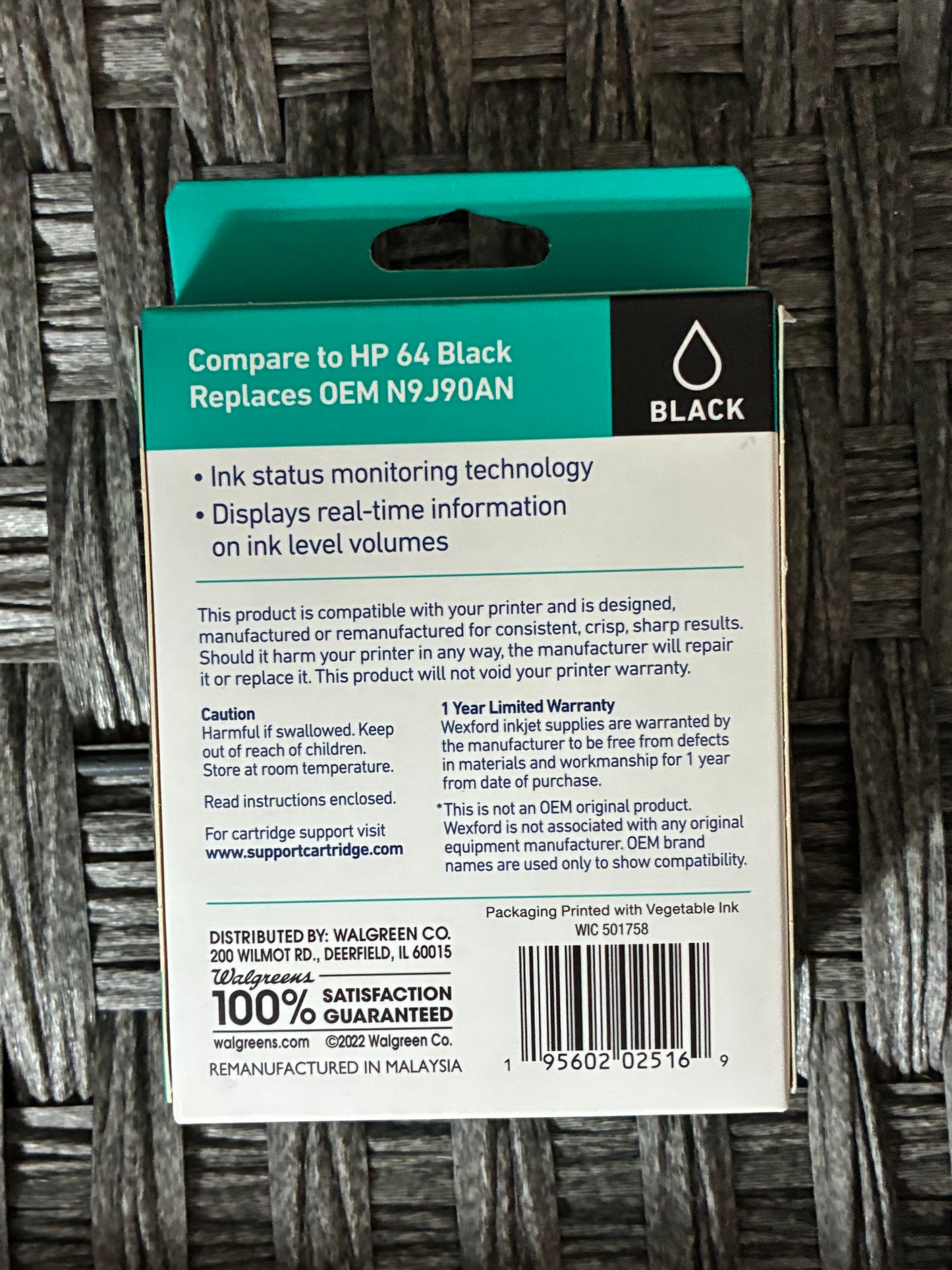 WEXFORD HP 63 COMPATIBLE  INKJET CARTRIDGE BLACK