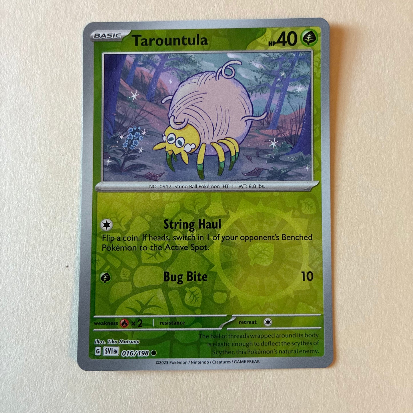 2023 POKEMON TCG SVI - TAROUNTULA 016/198 (REVERSE HOLO)
