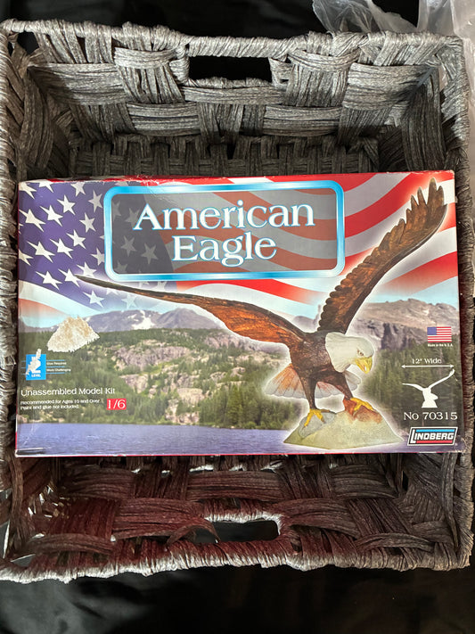 LINDBERG AMERICAN EAGLE MODEL KIT 12" WING SPAN 1/6 SCALE 70315 OPEN BOX COMPLETE