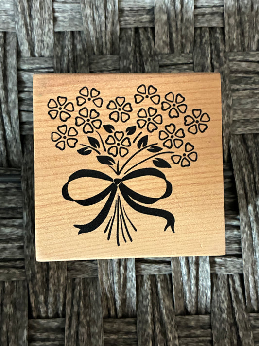 LARGE FLORAL WOODEN STAMP PRE OWNED