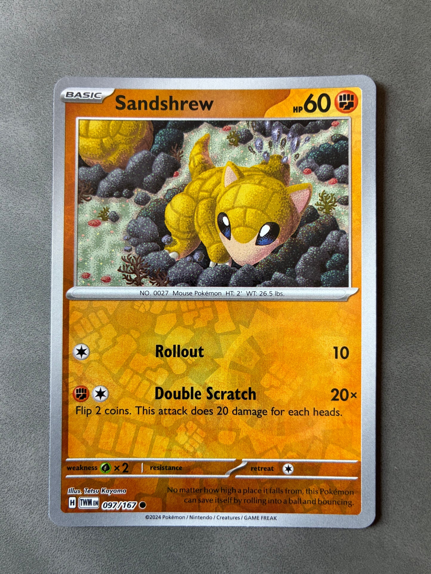 2024 POKEMON TCG TWM - SANDSHREW 097/167 (REVERSE HOLO)