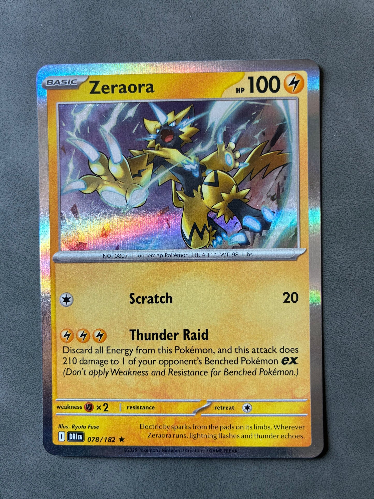 2025 POKEMON TCG DRI - ZERAORA 078/182 (HOLO)