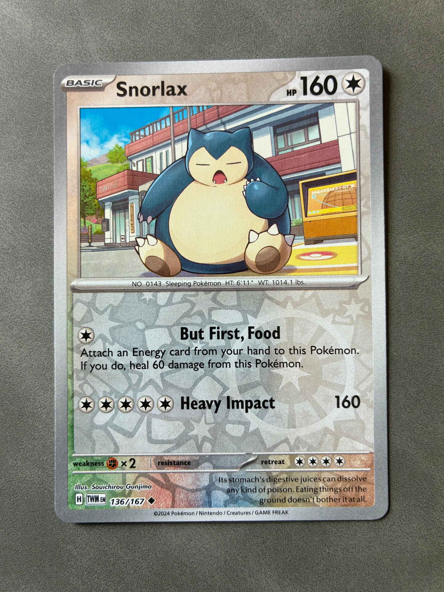 2024 POKEMON TCG TWM - SNORLAX 136/167 (REVERSE HOLO)
