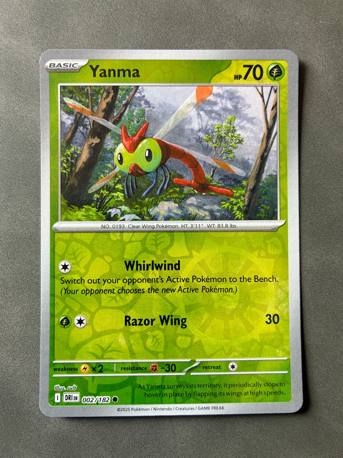 2025 POKEMON TCG DRI - YANMA 002/182 (REVERSE HOLO)