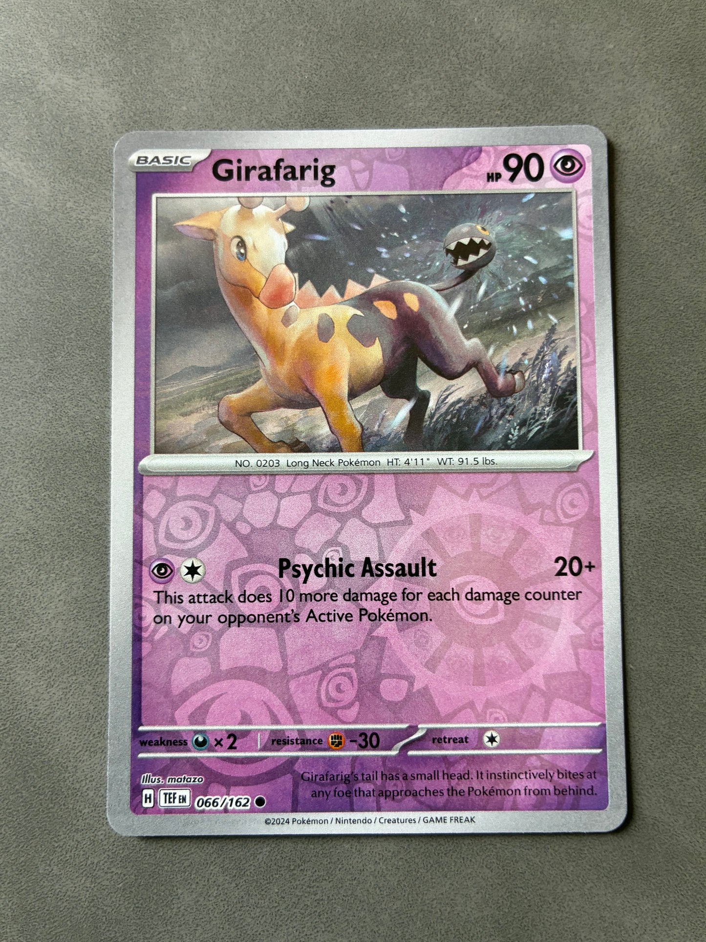 2024 POKEMON TCG - GIRAFARIG 066/162 (REVERSE HOLO)