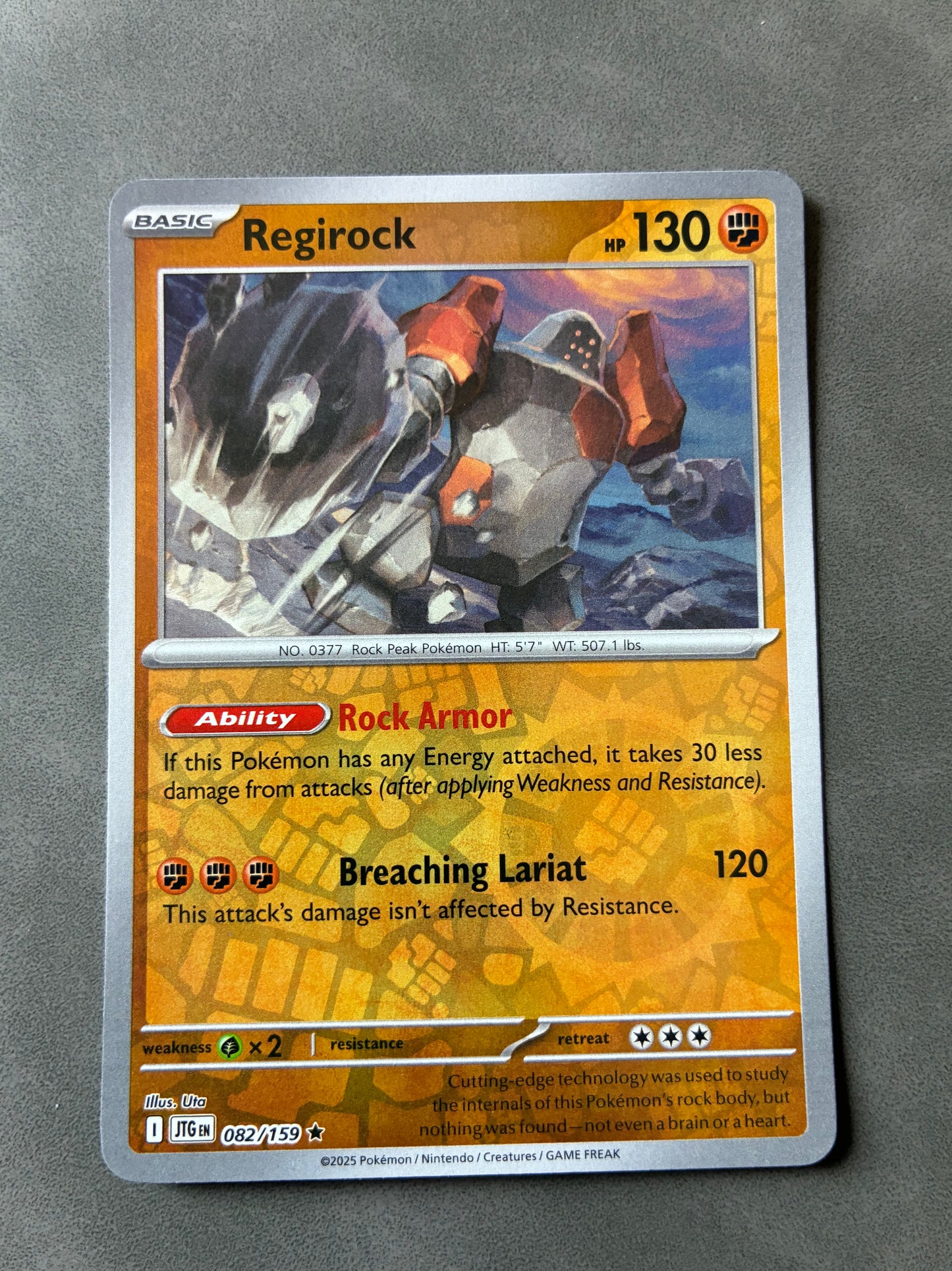 2025 POKEMON TCG JTG - REGIROCK 082/159 (REVERSE HOLO)