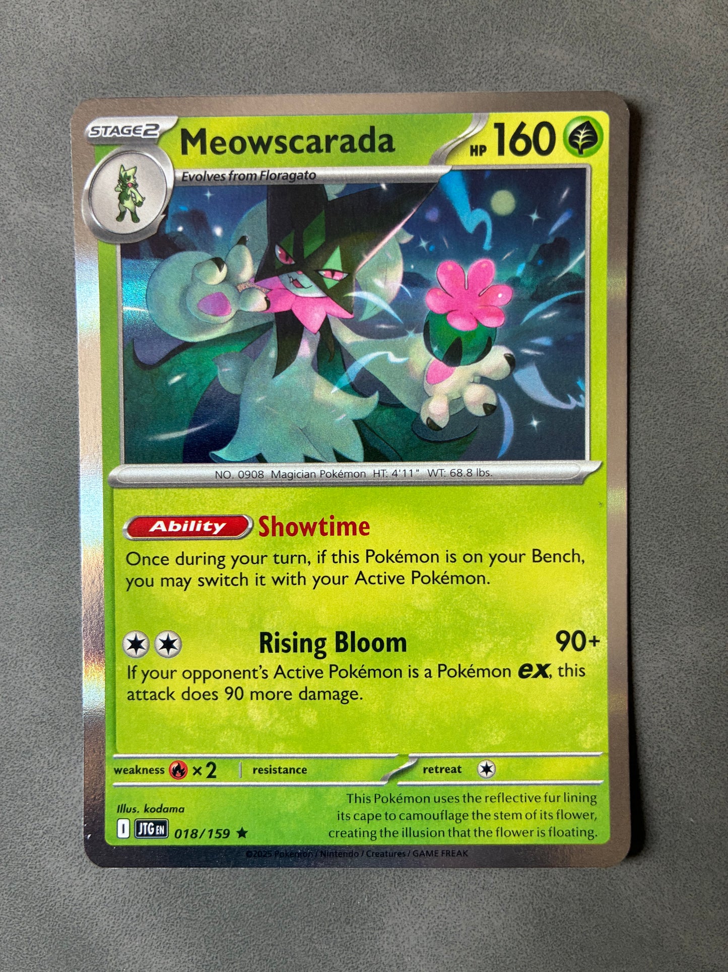 2025 POKEMON TCG JTG - MEOWSCARADA 018/159 (HOLO)