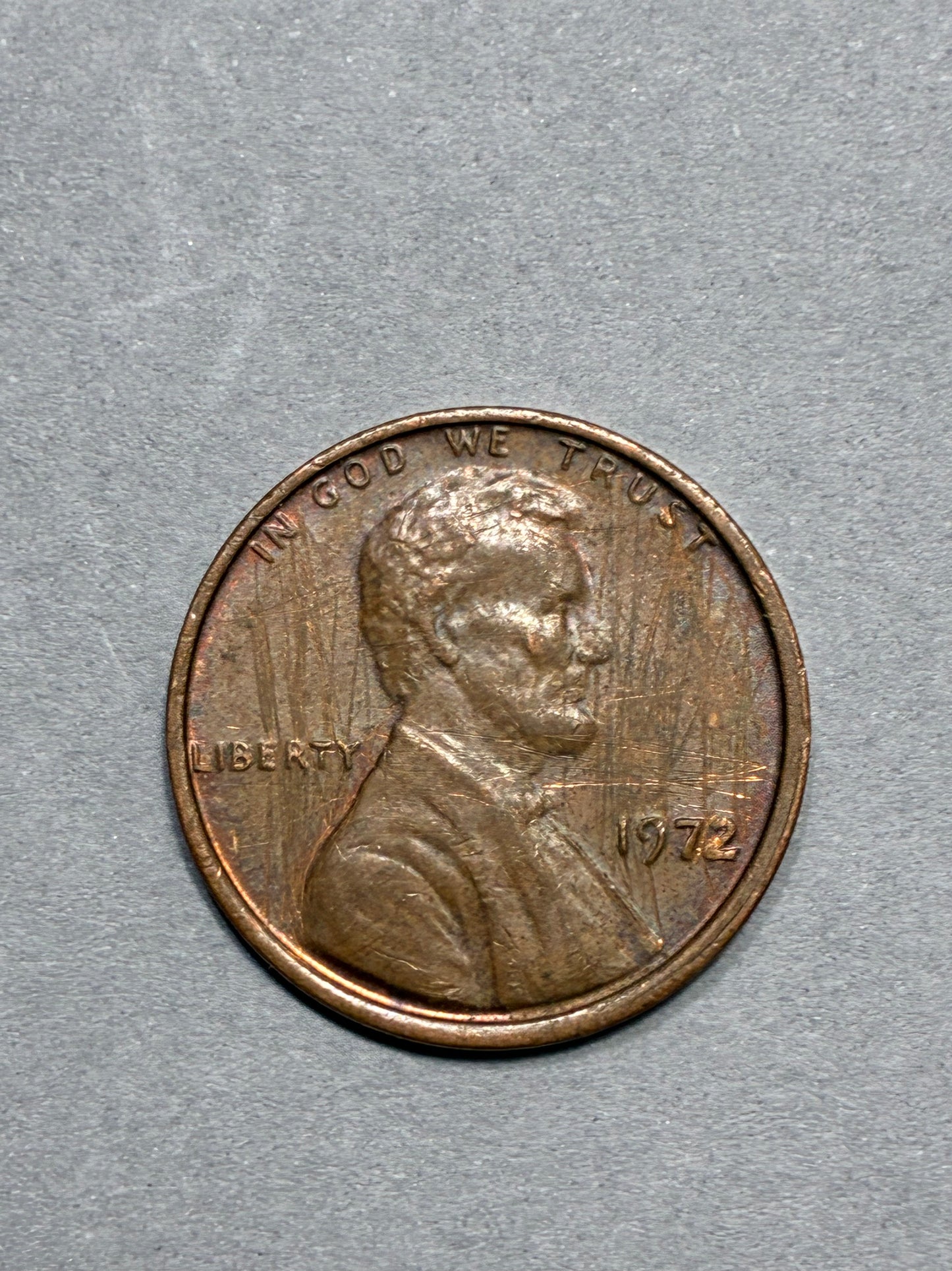 1972 PENNY NO MINT MARK WIDE RIM 95% COPPER BROWN CIRCULATED (PNC 0108)