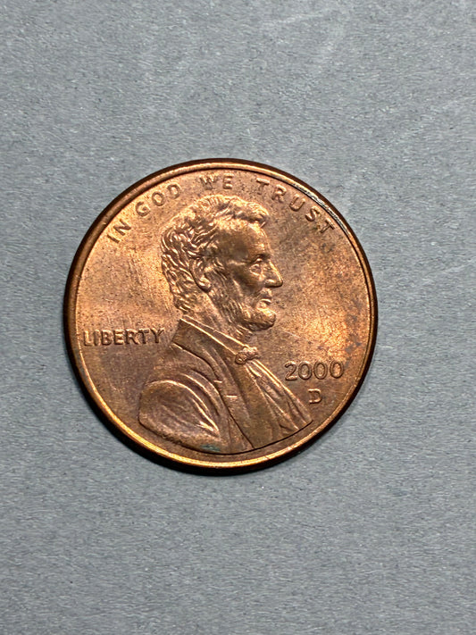2000 D PENNY OFF CENTER CLOSE "AM" ERROR CIRCULATED (PNC 0115)