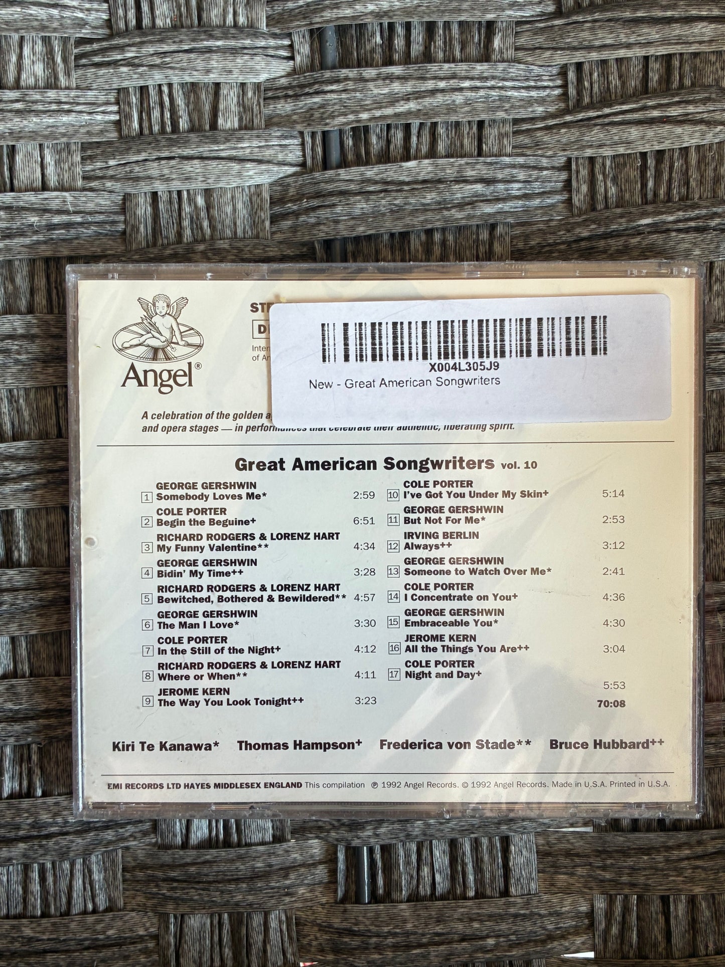 GREAT AMERICAN SONGWRITERS VOLUME X GERSHWIN KERN PROTER BERLIN RODGERS & HART
