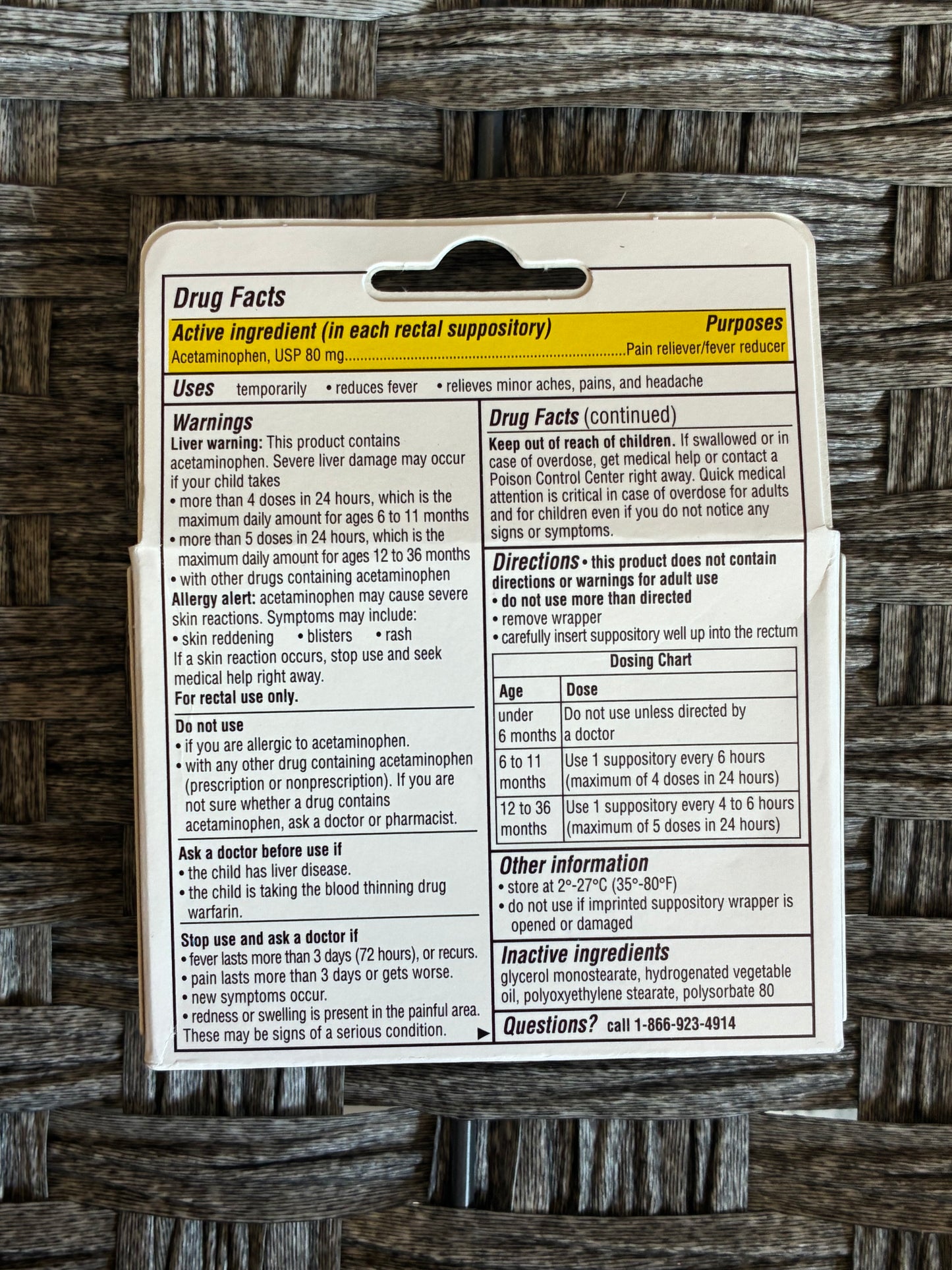 FEVERALL INFANT ACETAMINOPHEN SUPPOSITORIES 6CT 80MG EXP 02/2028 NEW SEALED